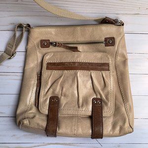 The Sak Tan Leather Crossbody Pocketbook